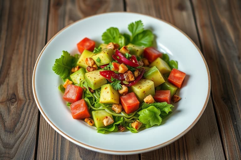 Avokado- og ristet brødfrokostsalat