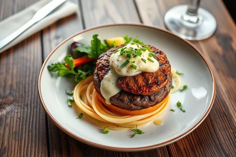 Blågressburgere med søt, ristet mais-chowchow og landsskjøttsalat-spredning