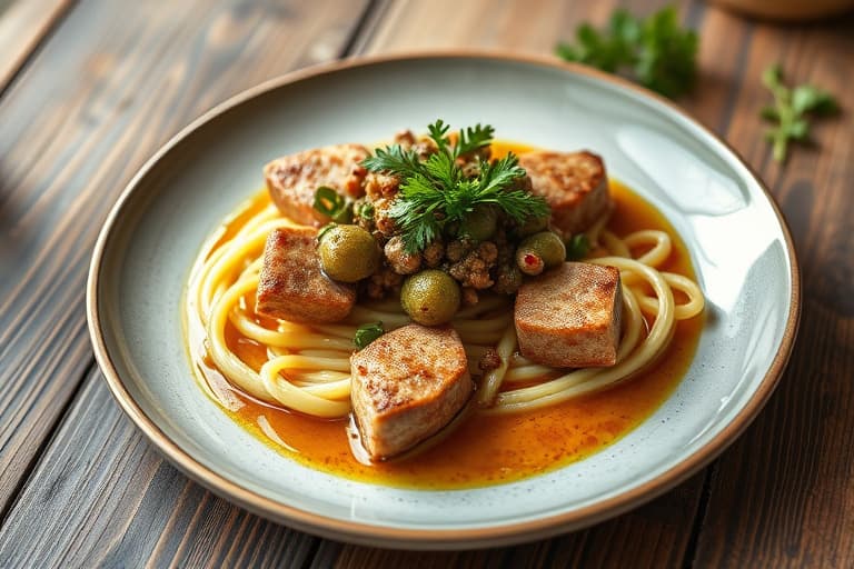 Pannebrent dobbel kalveryggstek med bukett av grønnsaker