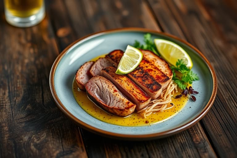 Grillet flankbiff med tequila, hvitløk og lime