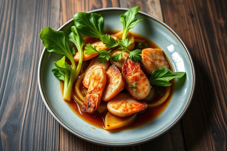 Asiastil dampet snapper med baby bok choy