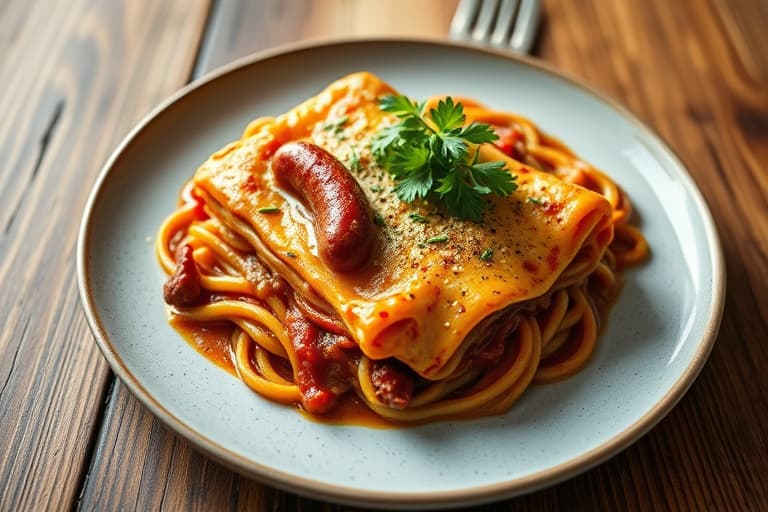 Sausage- og grynlasagne