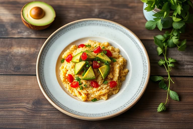 Avokado og ristet mais med ovnsbakte paprika, vannkarse og bringebærchampagnesennep