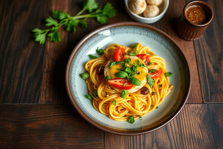 Blandet sjømatpaella med thai-kyllingaioli