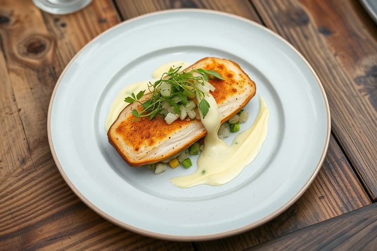 Sprøstekte østers med asiatisk grønnsakssalat og hvitløks-ansjossaioli