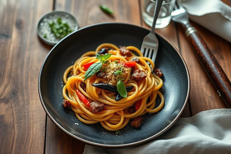 Knekkede svarte pepperpasta