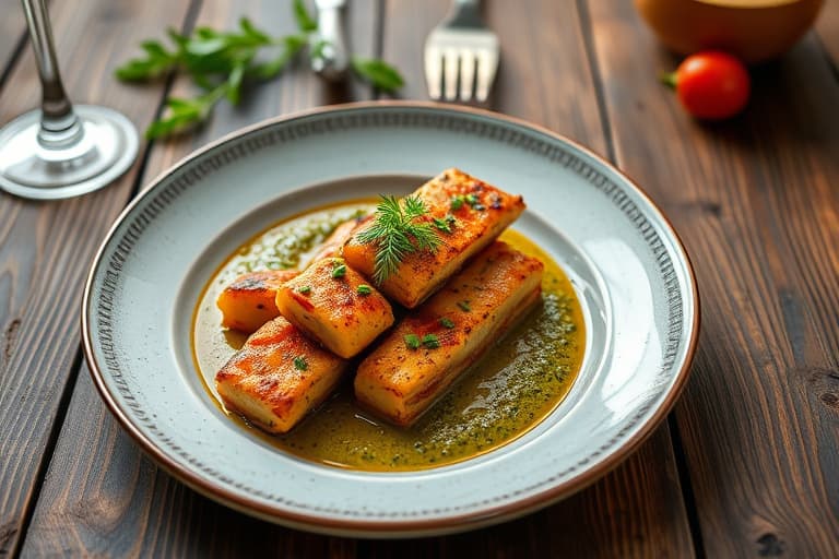 Pesto-marinerte reker med paprika og persille