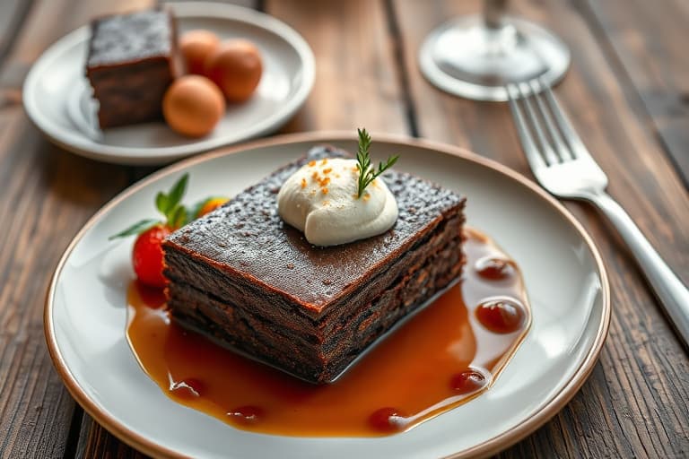 Mørk sjokoladekake med rømme og hasselnøtter