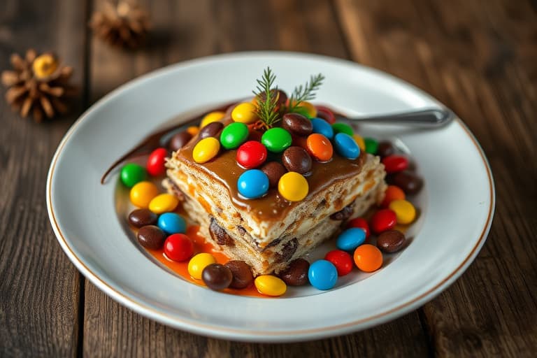 Juletrekaker pyntet med M&Ms