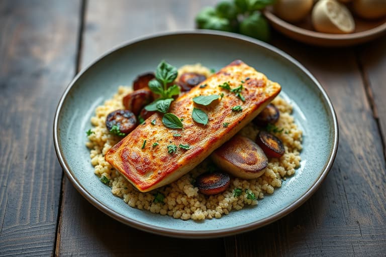 Sprøstekte cornish kyllinger med basilikum-couscous-fyll