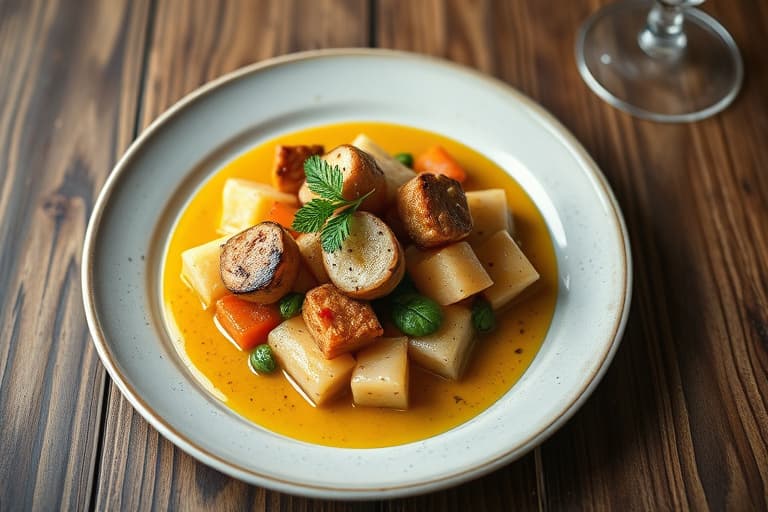 Vaniljeis med krydret peanøttsmørsaus og ingefærkjeks