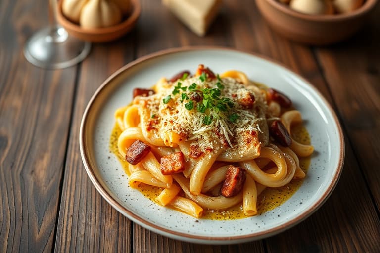 Ovnsgratinert kylling- og makaronigryte