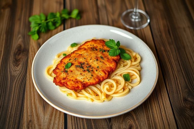 Sunnys BK Jagerschnitzel med Sunnys sitrontimian-spaetzle