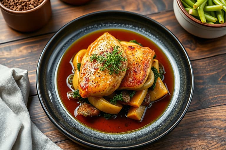 Saltbakt urterubbet kalkun med eplecider-saus