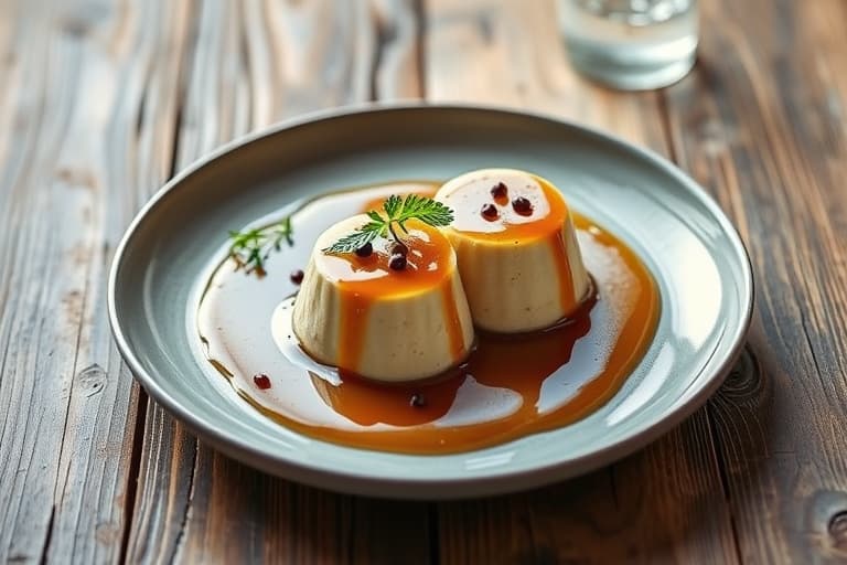 Litt dampede ingefærpuddinger med kokoskremsaus