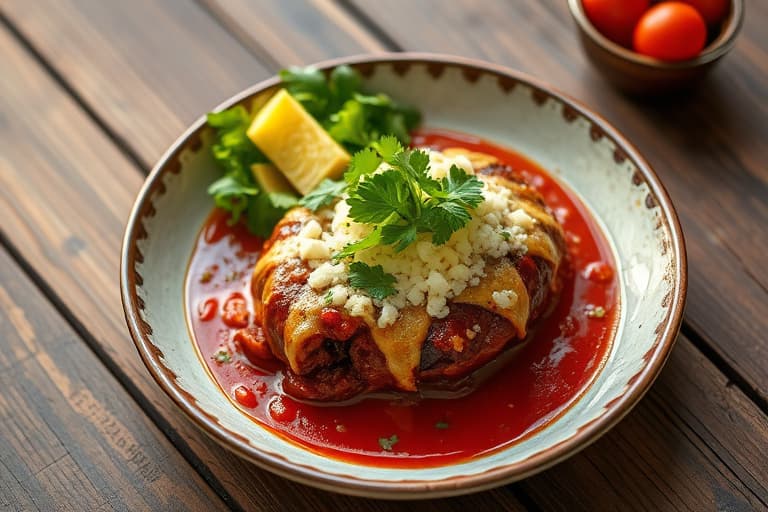 Brennede chili relleno med grønn ris