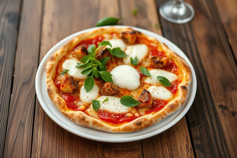 Grillet fransk brødpizza med soppspesto og fontinaost