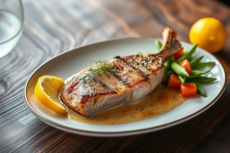 Hele laksen på grillen med fennikel, sitron og løk