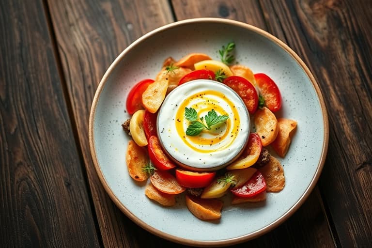 Bønne-dip med et grønnsaksansikt