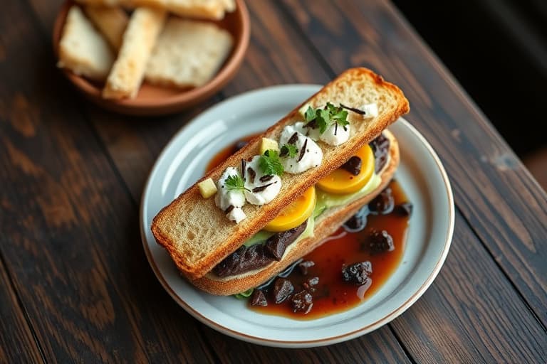 Karamell- og sjokoladechip-kjeks med iskrem i sandwichform