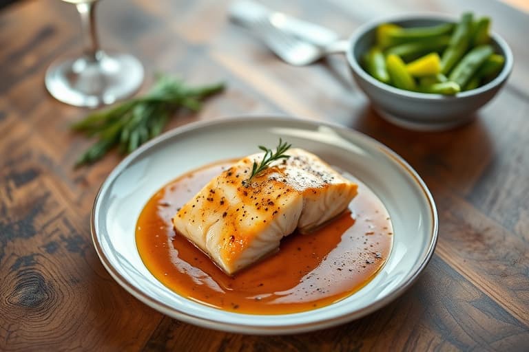 Poached Salmon med estragon-saus