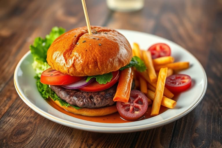 ThreePound Beef Burger for Six på landbrød