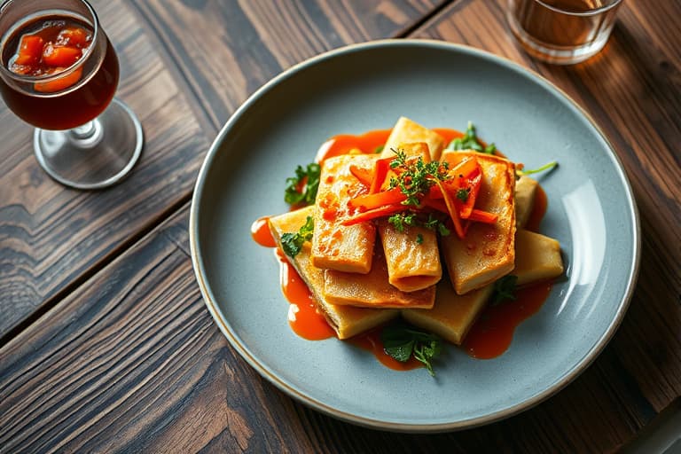 Kjøttkaker med kimchi og krydret glasur