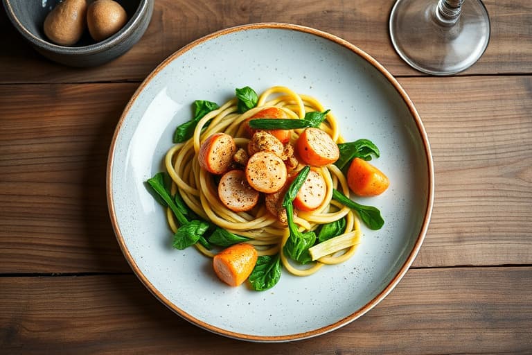 Fullkornspasta med kikerter og escarole