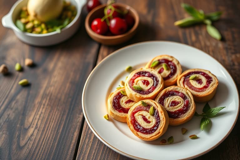 Cherry Pistachio Pinwheel Cookies