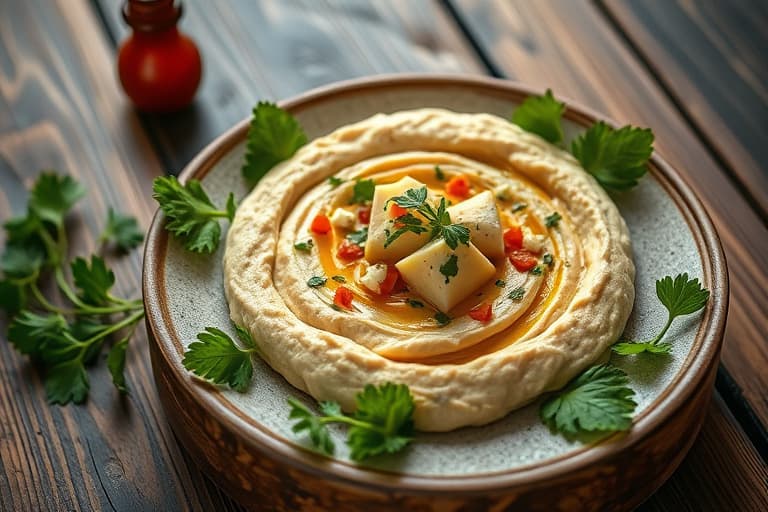 Hummus-piadine med agurk- og fetaostsalat