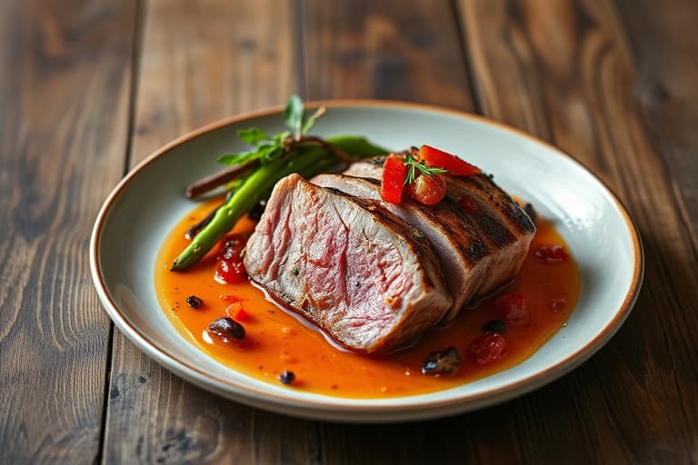 Loin of Pork med fiken, granateple og chipotle