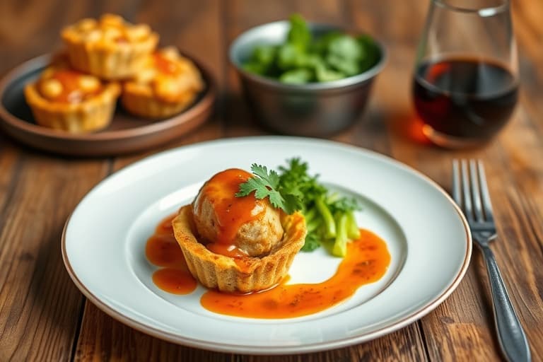 Kjøttkaker i muffinsform med barbecuesaus