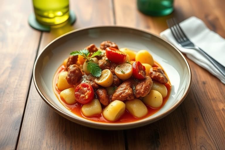 Kylling- og soppgulash med gnocchi