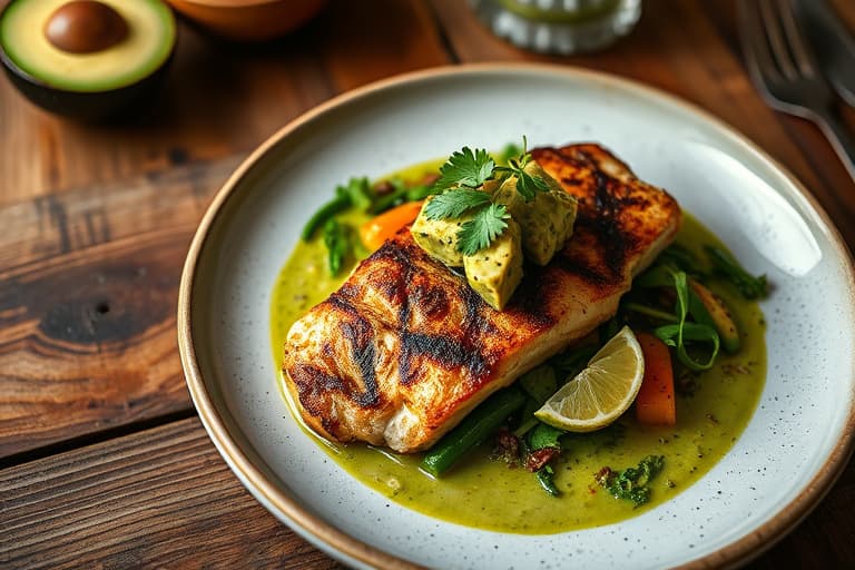 Grillet snapper med jerkrub og avocadosalsa