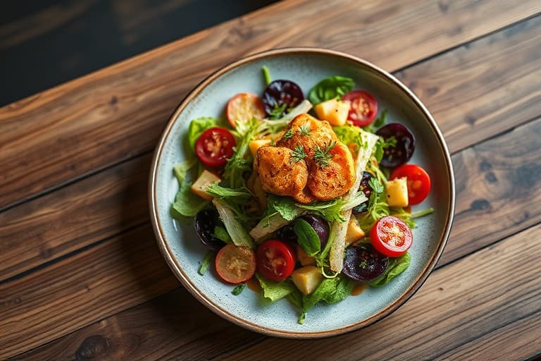 Fennikelsalat og rødløksalat med cranbalsamico-dressing