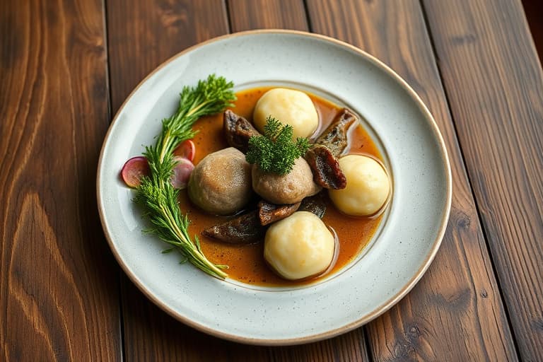 Svinefilet med surkål og dumplings