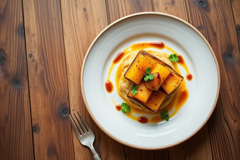 Dobbelstekt og moste grønne plantains Tostones