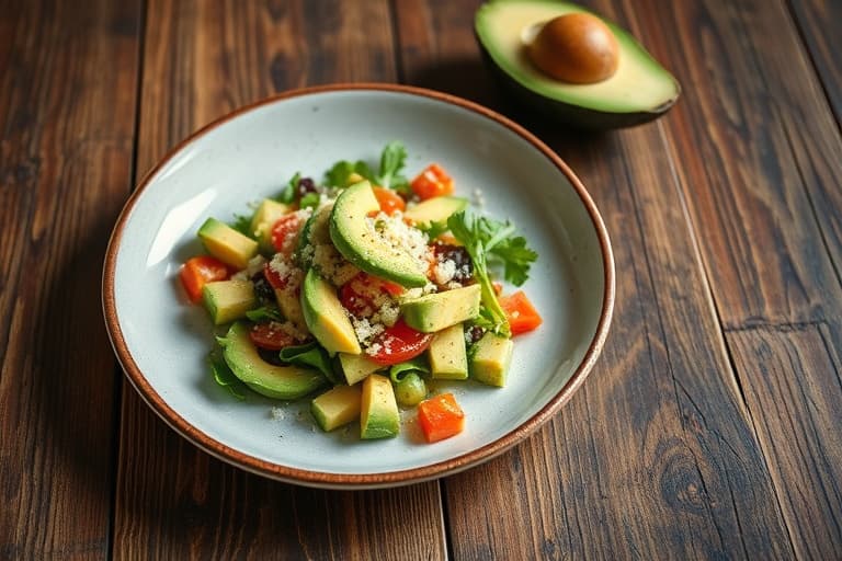 Avocado- og urtesalat med geitost