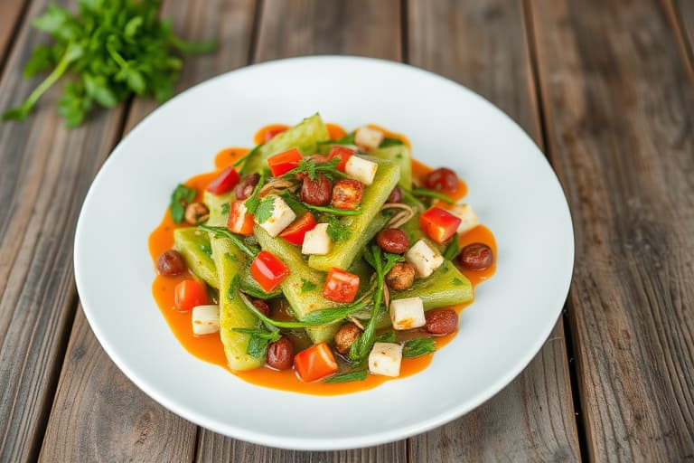 Bleksprutbrødsalat med røkt chilidressing