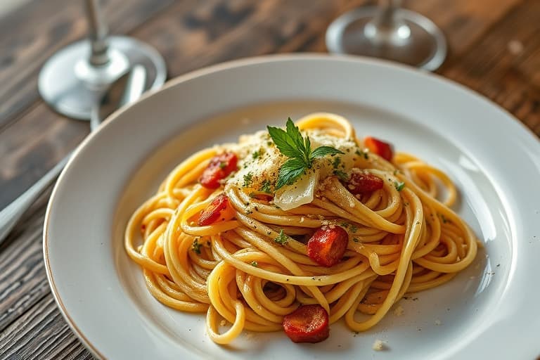 Kylling Parmesan-pasta med brokkoli