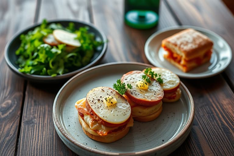Pepret svinekjøtt og parmesan flatbrødsandwiches