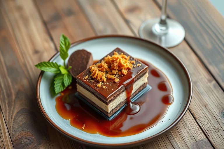 Jubileumskake med sjokolade, kulturmelklag, toffee og ristet mandel