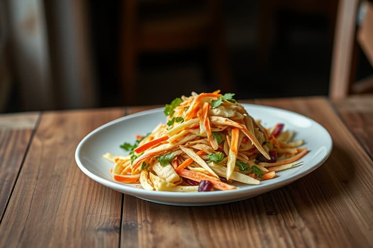 Jicama, gulrot, appelsin- og chipotle-slaw