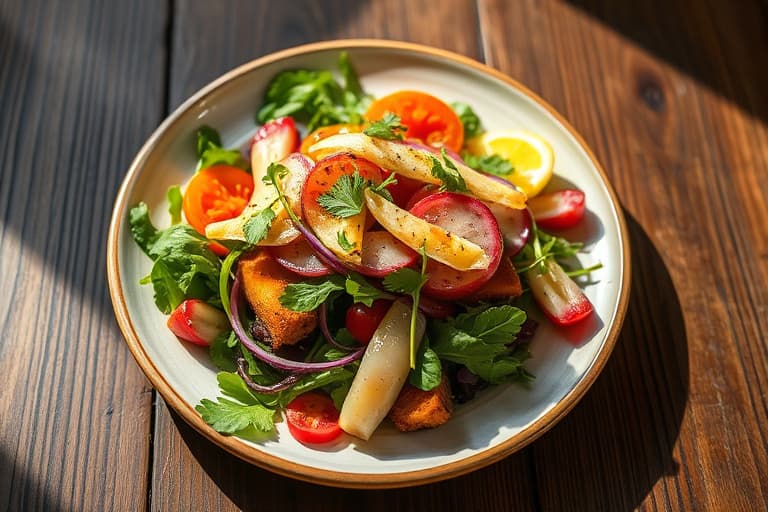 Rivert rødbladssalat med kremet rødvinsvinaigrette