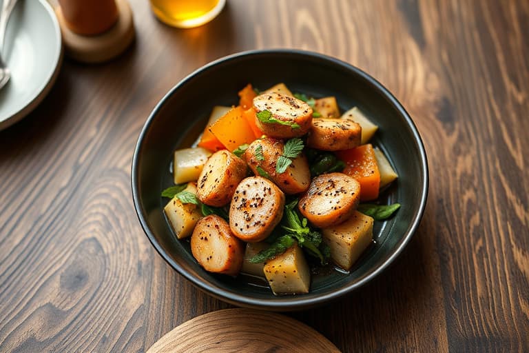 Kokos- og kaffirbladkokt helleflyndre med sautert kinesisk kål