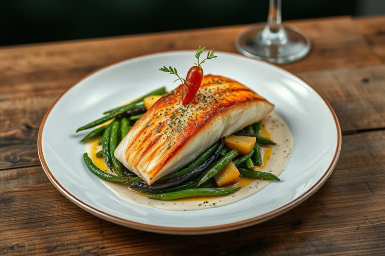 Papillote av stripet bass med urter og rask aioli