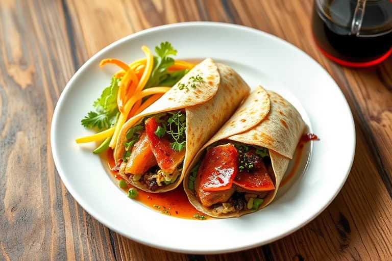 Svidde reker-wrap med BBQ-spekeskinke og cajun-remulade