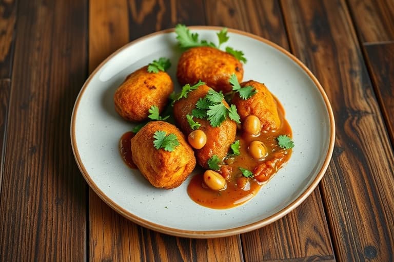 Refried Bean Pakoras med koriander og kokosnøttchutney