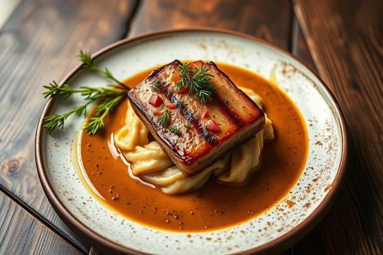 Dobbeltskorpet svinefilet med sennepssaus