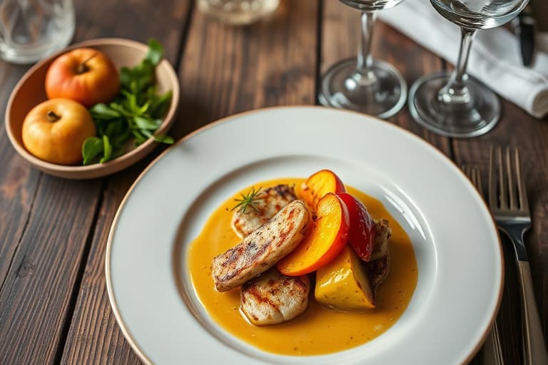 Plomme med appelsin og mynte